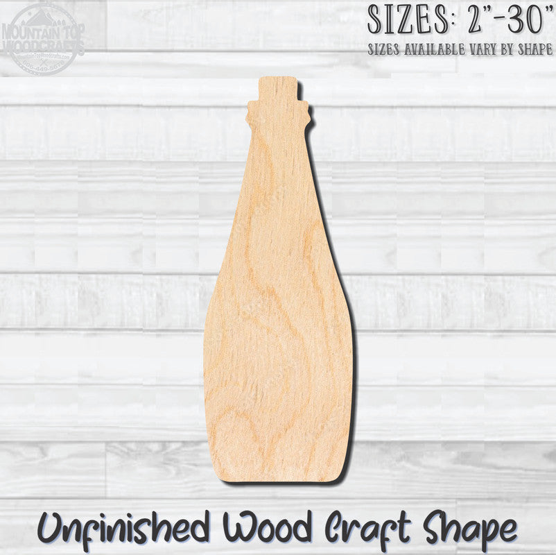 Beer Water Bottle 1 Unfinished Wood Shape Blank Laser Engraved Cutout Woodcraft Craft Supply