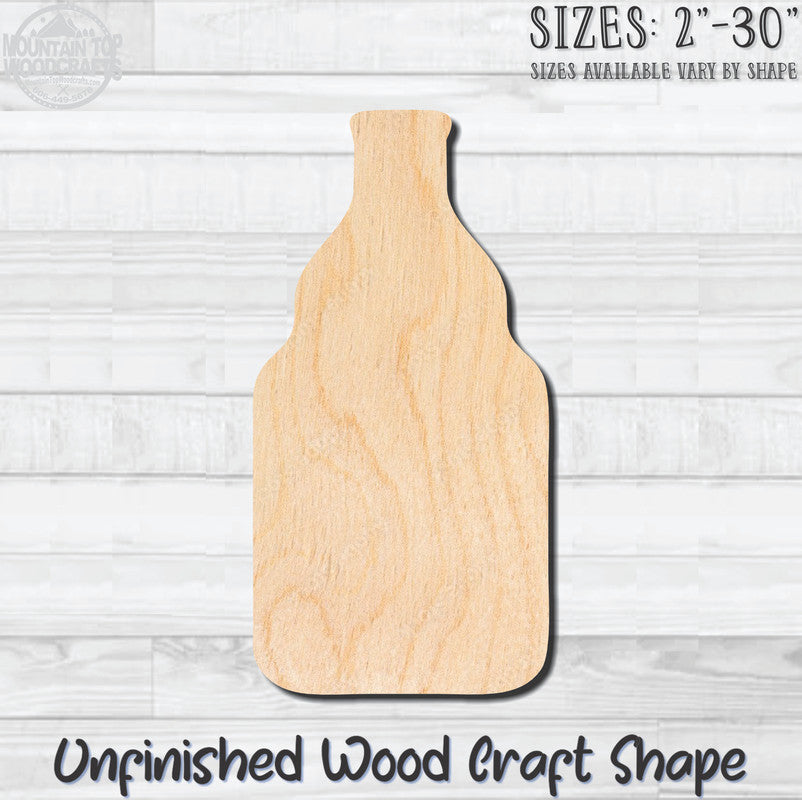Beer Water Bottle 2 Unfinished Wood Shape Blank Laser Engraved Cutout Woodcraft Craft Supply