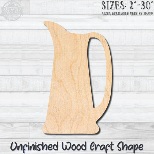 Pitcher Jug Carafe 4 Unfinished Wood Shape Blank Laser Engraved Cut Out Woodcraft Craft Supply