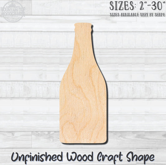Beer Wine Liquor Water Bottle 1 Unfinished Wood Shape Blank Laser Engraved Cutout Woodcraft Craft Supply