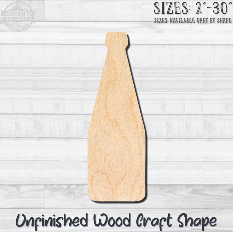 Beer Wine Liquor Water Bottle 2 Unfinished Wood Shape Blank Laser Engraved Cutout Woodcraft Craft Supply
