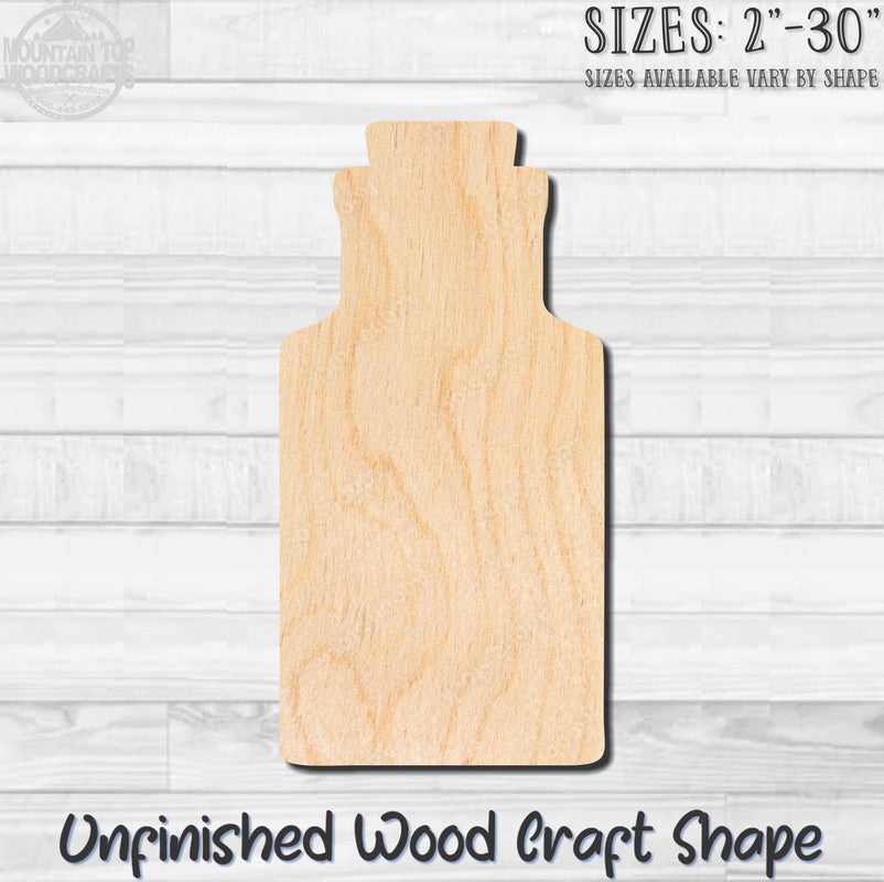 Beer Wine Liquor Juice Bottle Unfinished Wood Shape Blank Laser Engraved Cutout Woodcraft Craft Supply