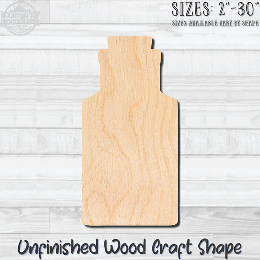 Beer Wine Liquor Juice Bottle Unfinished Wood Shape Blank Laser Engraved Cutout Woodcraft Craft Supply