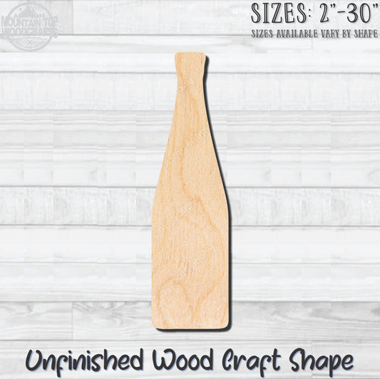 Beer Wine Liquor Bottle 1 Unfinished Wood Shape Blank Laser Engraved Cutout Woodcraft Craft Supply