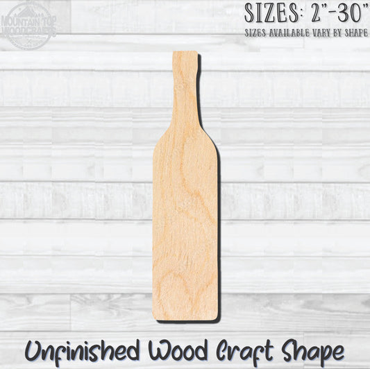 Beer Wine Liquor Bottle 3 Unfinished Wood Shape Blank Laser Engraved Cutout Woodcraft Craft Supply