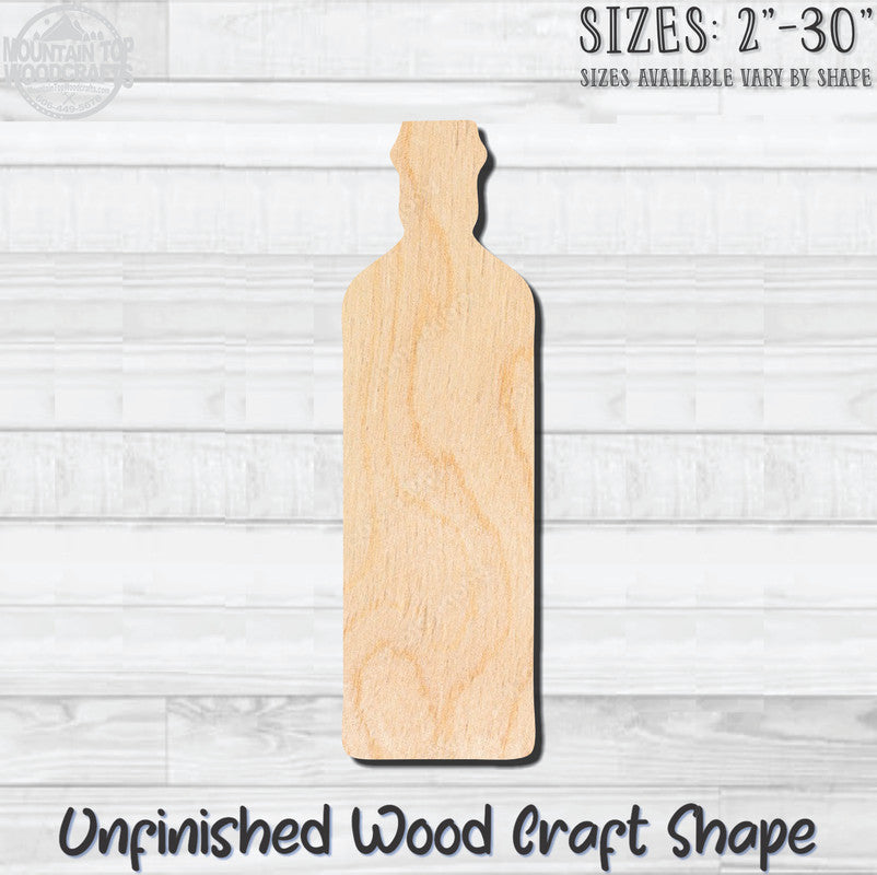 Bar Wine Liquor Beer Bottle Unfinished Wood Shape Blank Laser Engraved Cutout Woodcraft Craft Supply