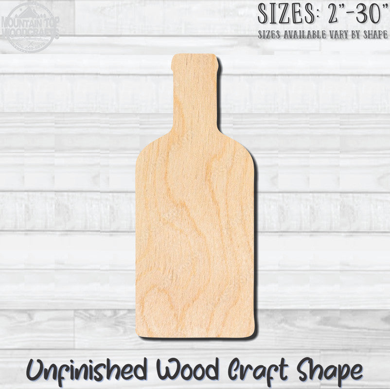 Bar Liquor Wine Beer Bottle Unfinished Wood Shape Blank Laser Engraved Cutout Woodcraft Craft Supply