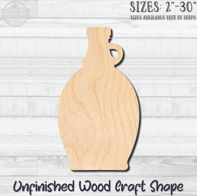 Moonshine Jug Bottle 1 Unfinished Wood Shape Blank Laser Engraved Cutout Woodcraft Craft Supply