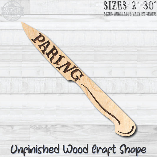 Knife Paring with Wording Unfinished Wood Shape Blank Laser Engraved Cutout Woodcraft Craft Supply