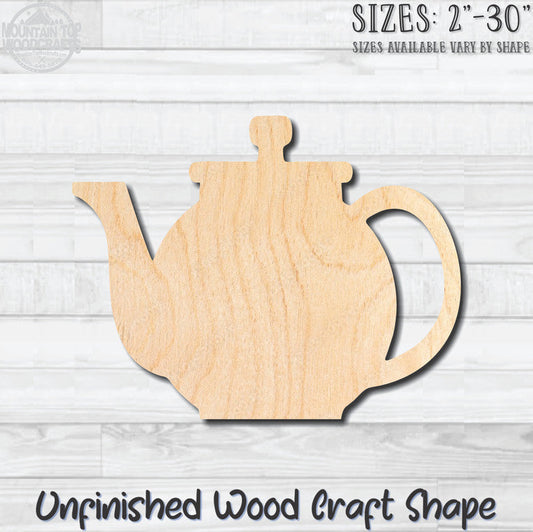 Teapot Tea Pot 1 Unfinished Wood Shape Blank Laser Engraved Cut Out Woodcraft Craft Supply