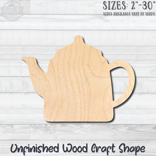 Teapot Tea Pot 3 Unfinished Wood Shape Blank Laser Engraved Cut Out Woodcraft Craft Supply