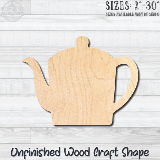 Teapot Tea Pot 4 Unfinished Wood Shape Blank Laser Engraved Cut Out Woodcraft Craft Supply