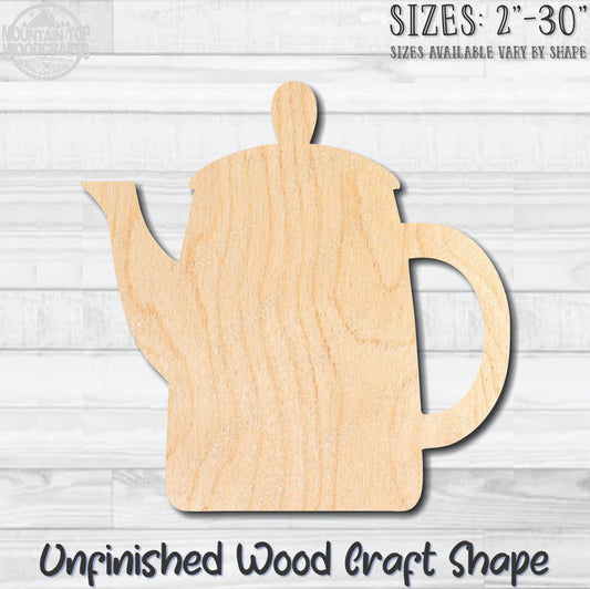 Teapot Tea Pot 5 Unfinished Wood Shape Blank Laser Engraved Cut Out Woodcraft Craft Supply