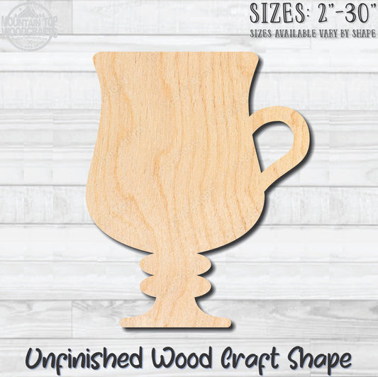 Hurricane Bar Glass With Handle Unfinished Wood Shape Blank Laser Engraved Cutout Woodcraft Craft Supply