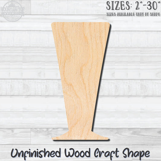 Champagne Coupe Bar Glass Unfinished Wood Shape Blank Laser Engraved Cutout Woodcraft Craft Supply