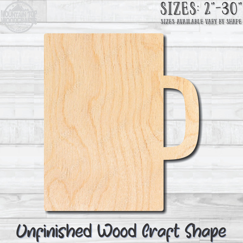 Beer Stein Bar Glass Unfinished Wood Shape Blank Laser Engraved Cutout Woodcraft Craft Supply