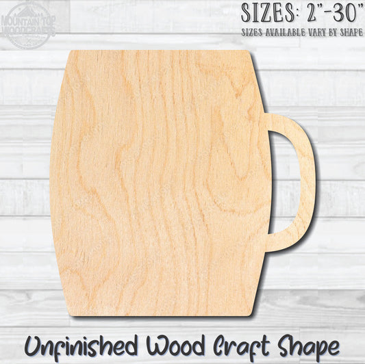 Beer Mug Bar Glass Unfinished Wood Shape Blank Laser Engraved Cutout Woodcraft Craft Supply