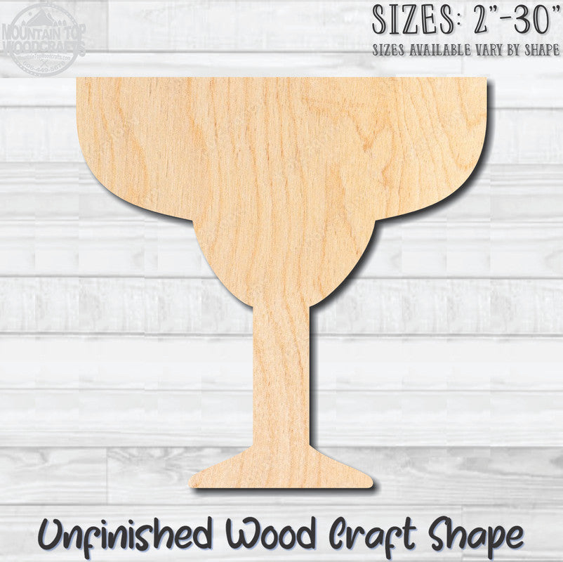 Margarita Bar Glass Unfinished Wood Shape Blank Laser Engraved Cutout Woodcraft Craft Supply
