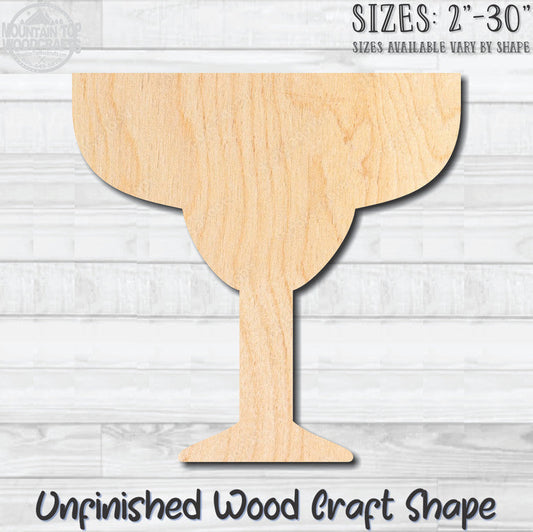 Margarita Bar Glass Unfinished Wood Shape Blank Laser Engraved Cutout Woodcraft Craft Supply