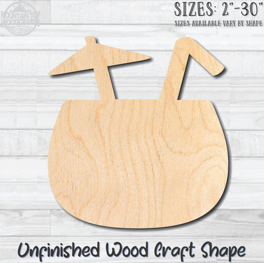 Coconut Umbrella Bar Glass Unfinished Wood Shape Blank Laser Engraved Cutout Woodcraft Craft Supply