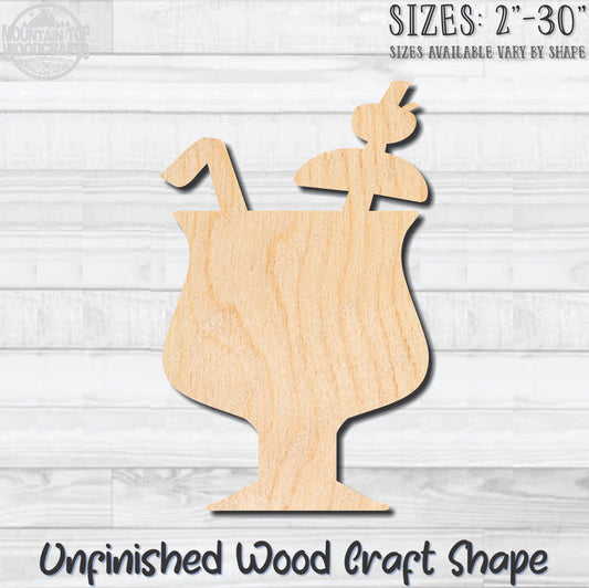 Fruit Drink Unfinished Wood Shape Blank Laser Engraved Cut Out Woodcraft Craft Supply