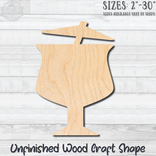 Umbrella Drink Bar Unfinished Wood Shape Blank Laser Engraved Cut Out Woodcraft Craft Supply