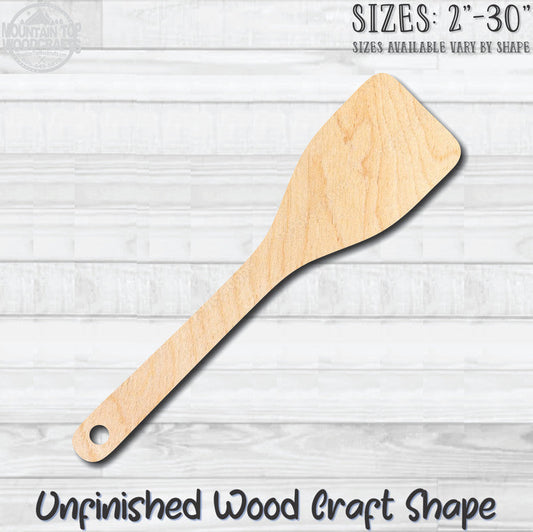 Spatula Kitchen Unfinished Wood Shape Blank Laser Engraved Cut Out Woodcraft Craft Supply