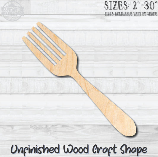 Fork Silverware Kitchen Unfinished Wood Shape Blank Laser Engraved Cutout Woodcraft Craft Supply