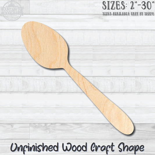 Spoon Silverware Kitchen Unfinished Wood Shape Blank Laser Engraved Cut Out Woodcraft Craft Supply