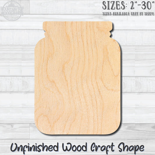 Mason Jar 2 Canister Vase Unfinished Wood Shape Blank Laser Engraved Cutout Woodcraft Craft Supply