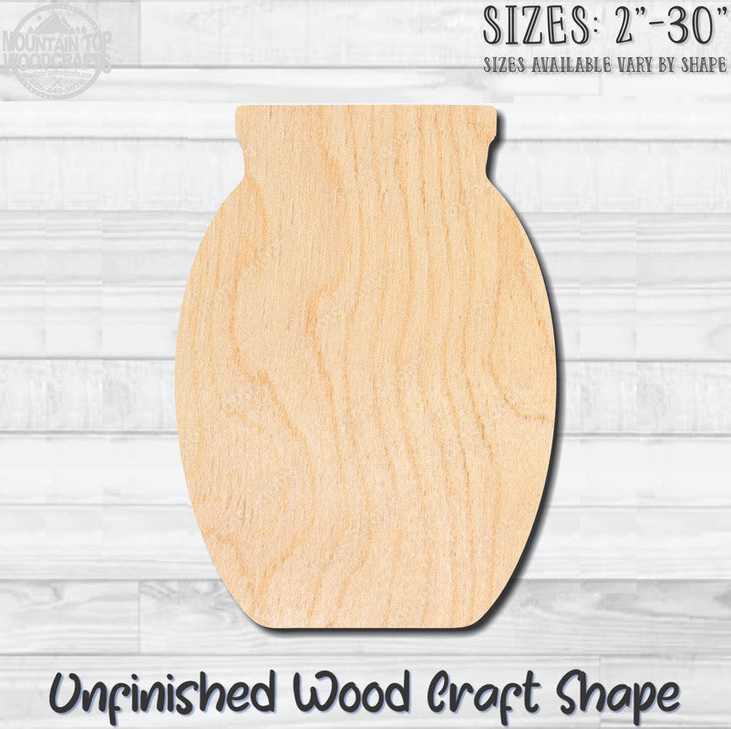 Canister Mason Jar Vase 1 Unfinished Wood Shape Blank Laser Engraved Cutout Woodcraft Craft Supply