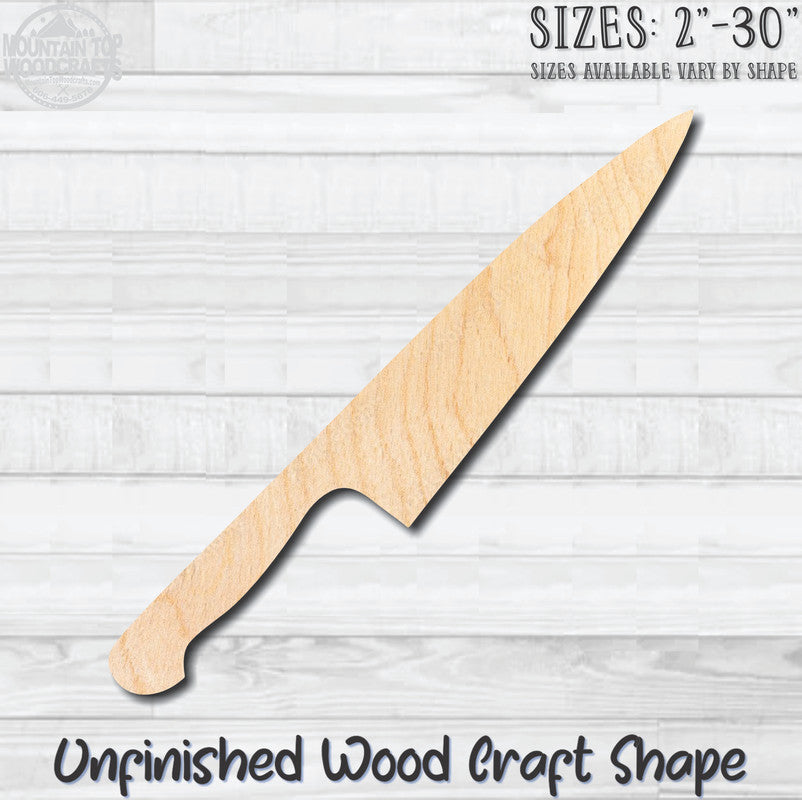 Knife Filleting Kitchen Unfinished Wood Shape Blank Laser Engraved Cutout Woodcraft Craft Supply