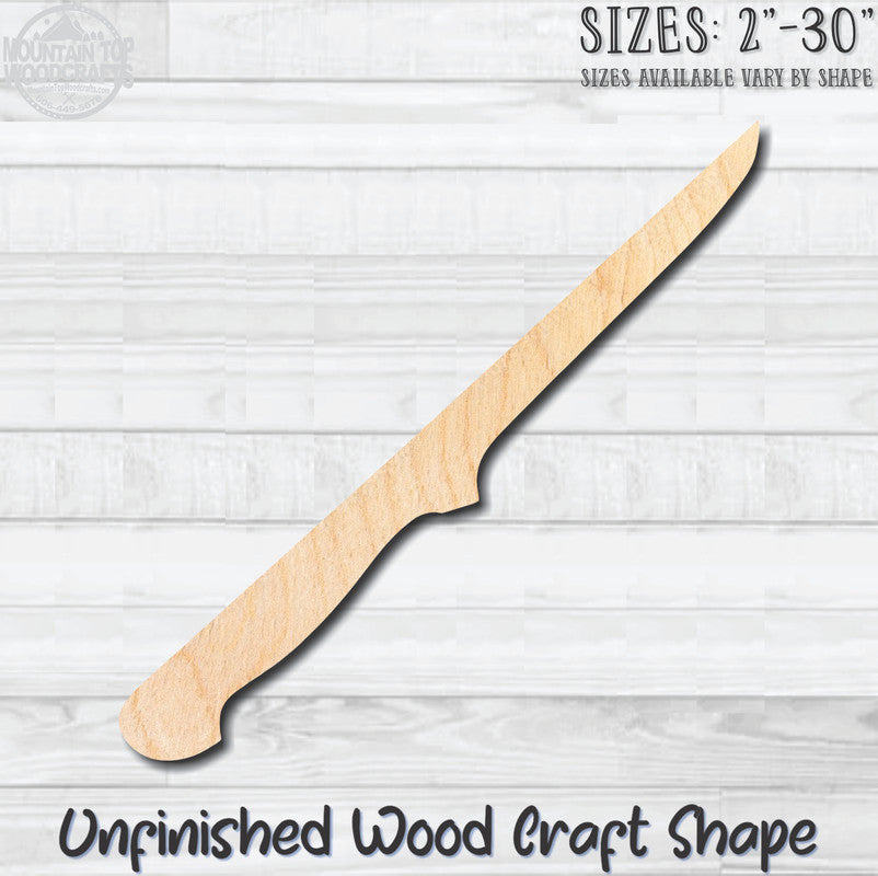 Knife French  Kitchen Unfinished Wood Shape Blank Laser Engraved Cutout Woodcraft Craft Supply