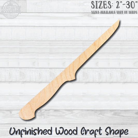 Knife French  Kitchen Unfinished Wood Shape Blank Laser Engraved Cutout Woodcraft Craft Supply