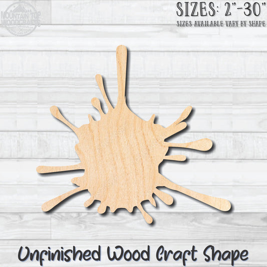 Paint Splat 1 Unfinished Wood Shape Blank Laser Engraved Cutout Woodcraft Craft Supply