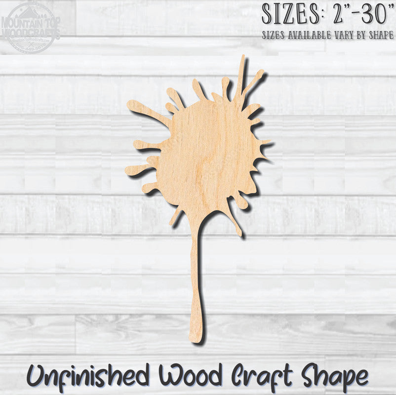 Paint Splat 2 Unfinished Wood Shape Blank Laser Engraved Cutout Woodcraft Craft Supply