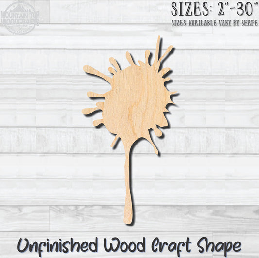 Paint Splat 2 Unfinished Wood Shape Blank Laser Engraved Cutout Woodcraft Craft Supply
