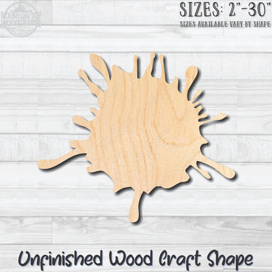 Paint Splat 5 Unfinished Wood Shape Blank Laser Engraved Cutout Woodcraft Craft Supply