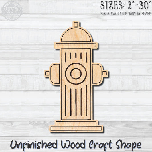 Fire Hydrant Unfinished Wood Shape Blank Laser Engraved Cutout Woodcraft Craft Supply