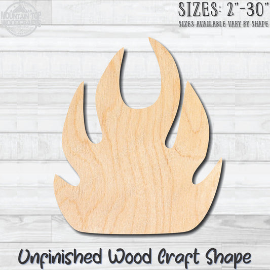 Fire Unfinished Wood Shape Blank Laser Engraved Cutout Woodcraft Craft Supply