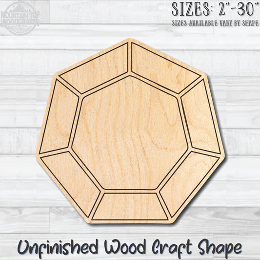 Gemstone Diamond 2 Unfinished Wood Shape Blank Laser Engraved Cutout Woodcraft Craft Supply