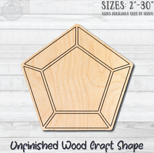 Gemstone Diamond 3 Unfinished Wood Shape Blank Laser Engraved Cutout Woodcraft Craft Supply