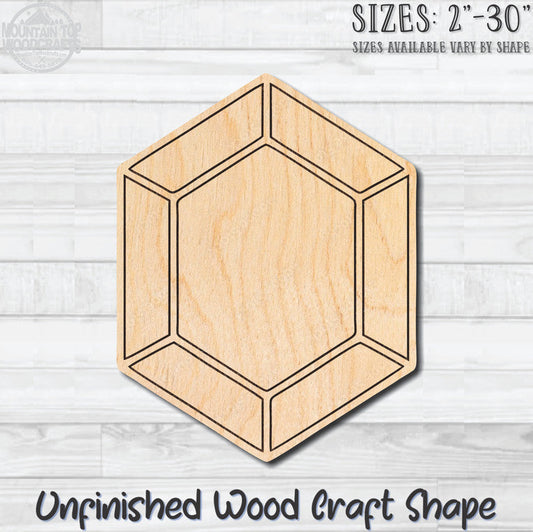 Gemstone Diamond 4 Unfinished Wood Shape Blank Laser Engraved Cutout Woodcraft Craft Supply