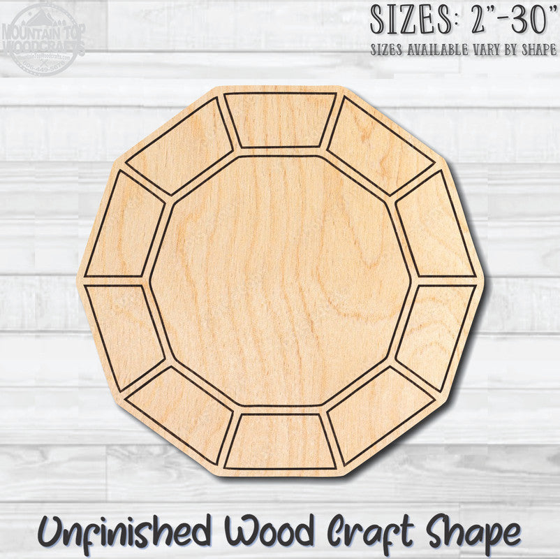 Gemstone Diamond 5 Unfinished Wood Shape Blank Laser Engraved Cutout Woodcraft Craft Supply