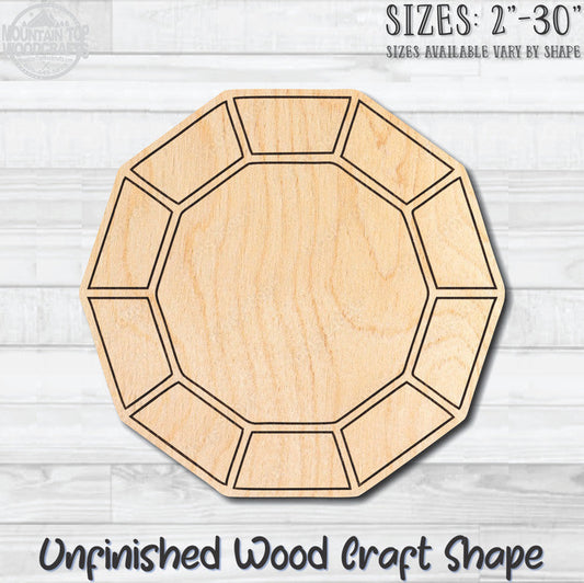 Gemstone Diamond 5 Unfinished Wood Shape Blank Laser Engraved Cutout Woodcraft Craft Supply