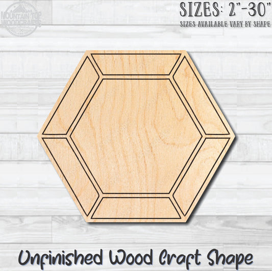 Gemstone Diamond 8 Unfinished Wood Shape Blank Laser Engraved Cutout Woodcraft Craft Supply