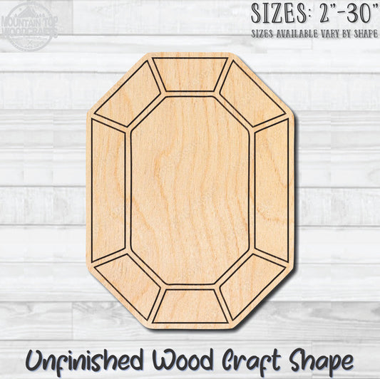 Gemstone Diamond 9 Unfinished Wood Shape Blank Laser Engraved Cutout Woodcraft Craft Supply