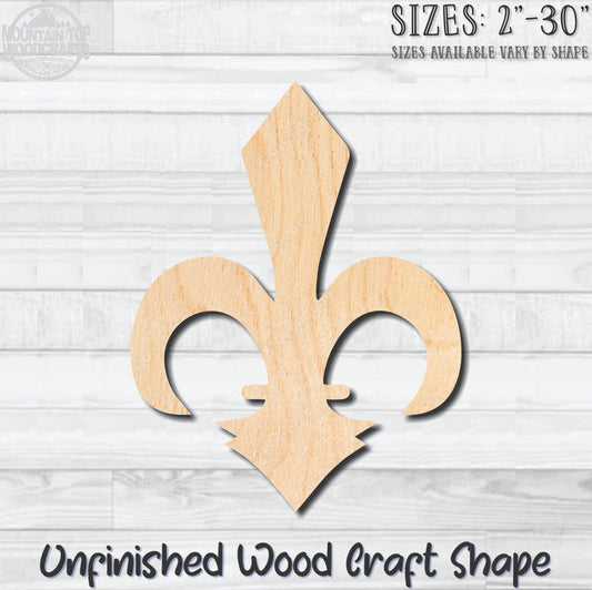 Fleurdelis 2 Fleur de lis Unfinished Wood Shape Blank Laser Engraved Cutout Woodcraft Craft Supply