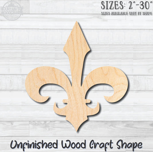 Fleurdelis 4 Fleur de lis Unfinished Wood Shape Blank Laser Engraved Cutout Woodcraft Craft Supply