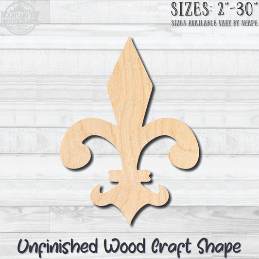 Fleurdelis 5 Fleur de lis Unfinished Wood Shape Blank Laser Engraved Cutout Woodcraft Craft Supply